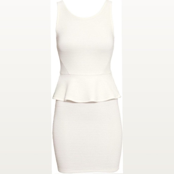 H&M White Peplum Dress Size 4 - Picture 2 of 5